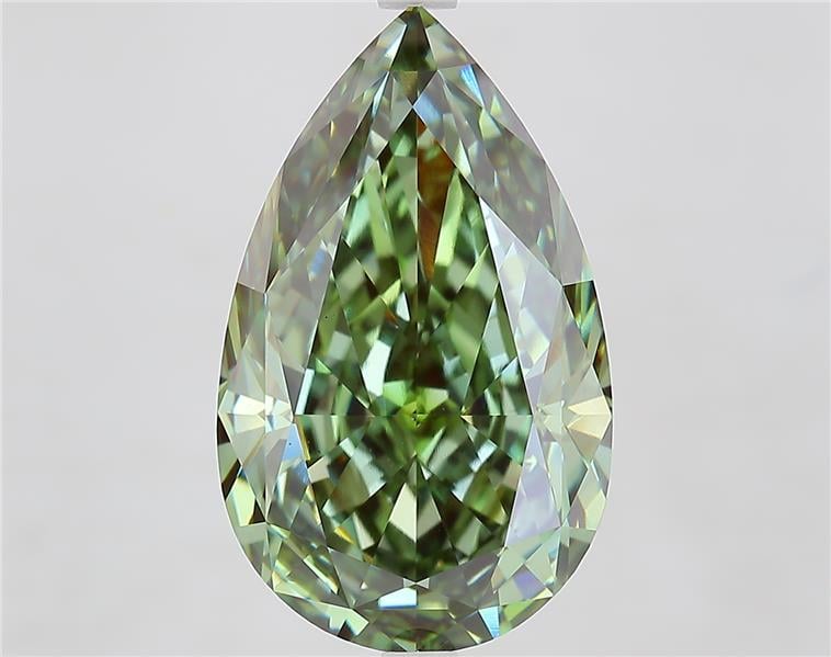 10.11 Ct. Fancy Vivid  Green Pear Lab Grown Diamond