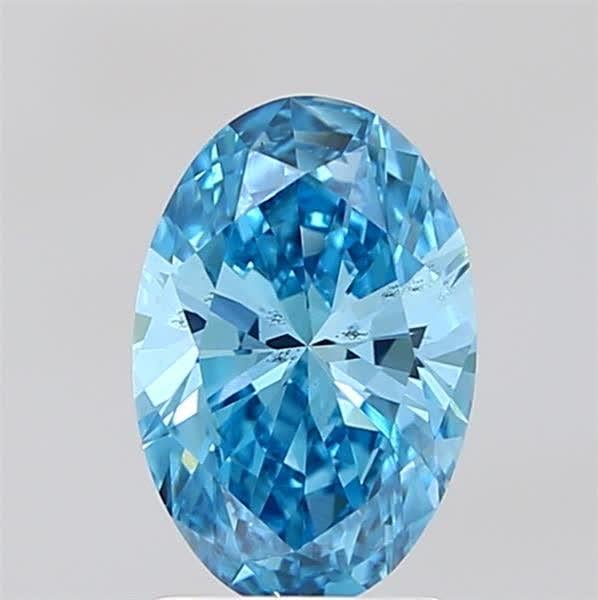 1.51 Ct. Fancy Vivid  Blue Oval Lab Grown Diamond