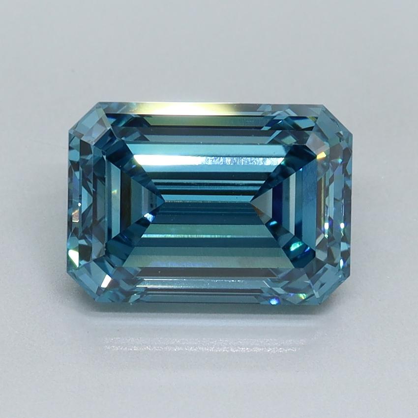 2.59 Ct. Fancy Vivid Blue Emerald Lab Grown Diamond