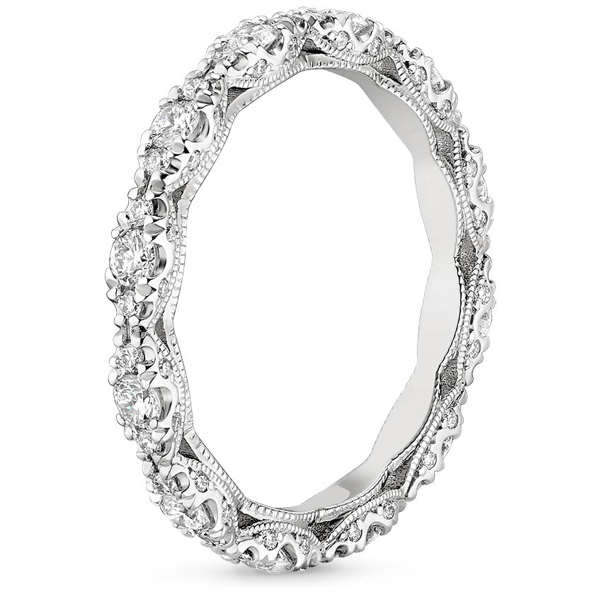 18K White Gold Tacori Petite Crescent Pavé Eternity Diamond Ring (5/8 ct. tw.), large side view