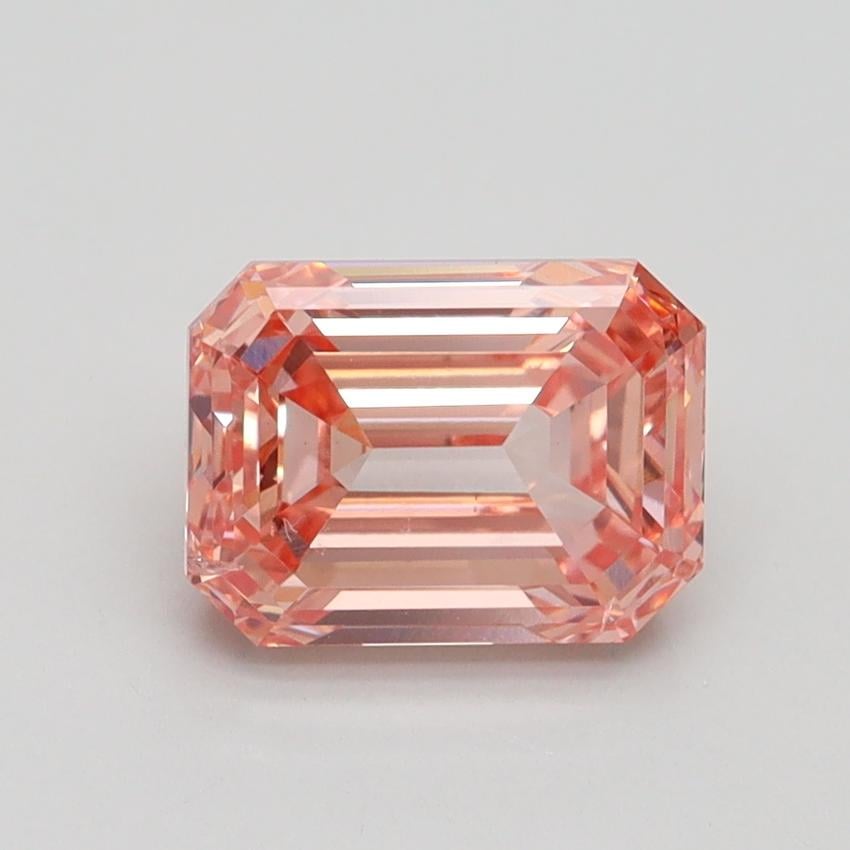2.01 Ct. Fancy Intense Orangy Pink Emerald Lab Grown Diamond