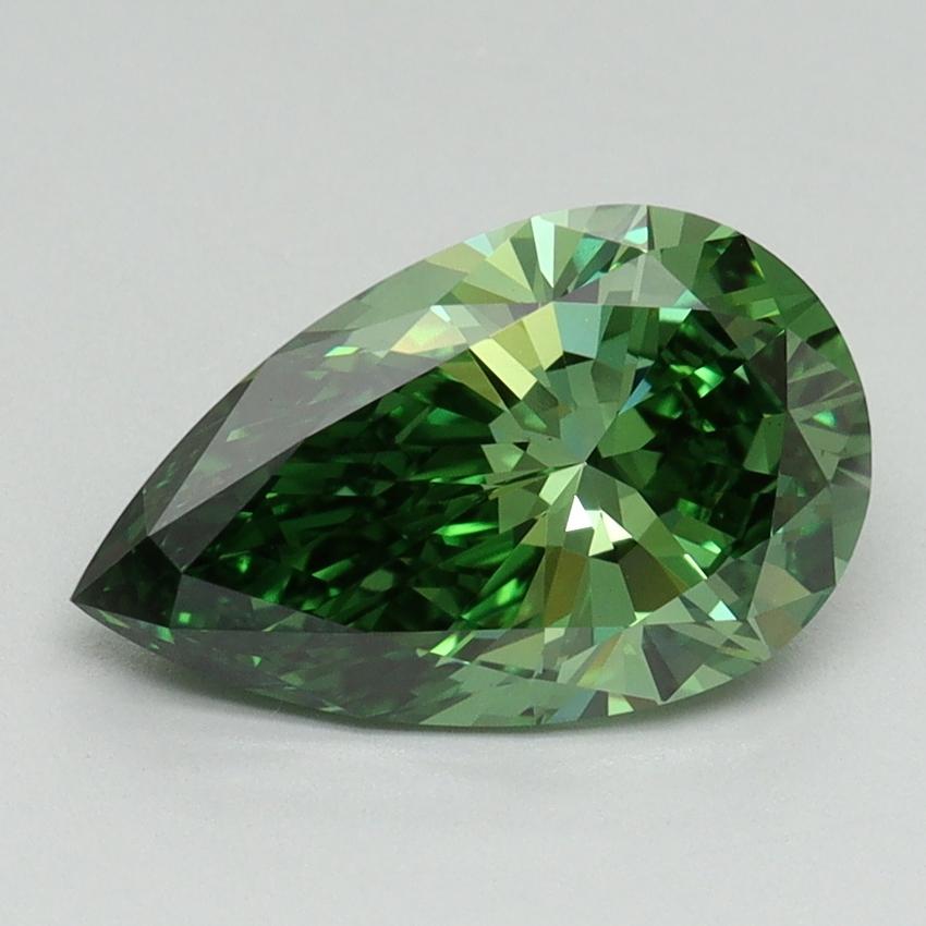 2.14 Ct. Fancy Vivid Green Pear Lab Grown Diamond
