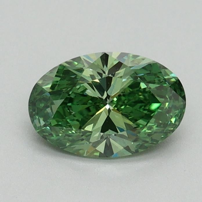 0.72 Ct. Fancy Vivid Green Oval Lab Grown Diamond