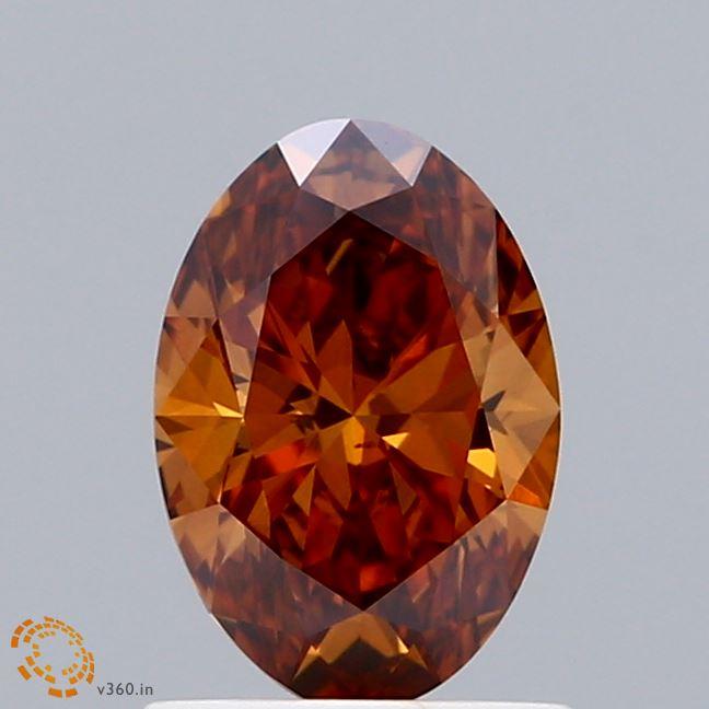1.05 Ct. Fancy Vivid Orange Oval Lab Grown Diamond