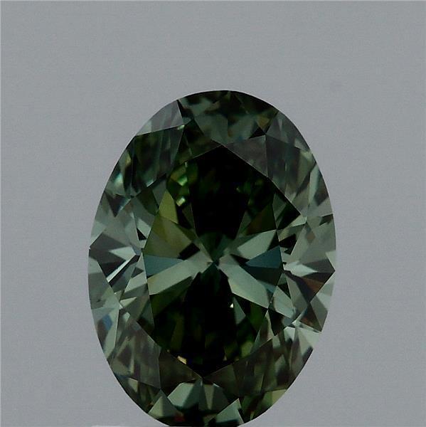 1.51 Ct. Fancy Vivid Green Oval Lab Grown Diamond
