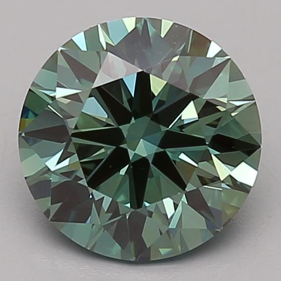 1.72 Ct. Fancy Vivid Green Round Lab Grown Diamond