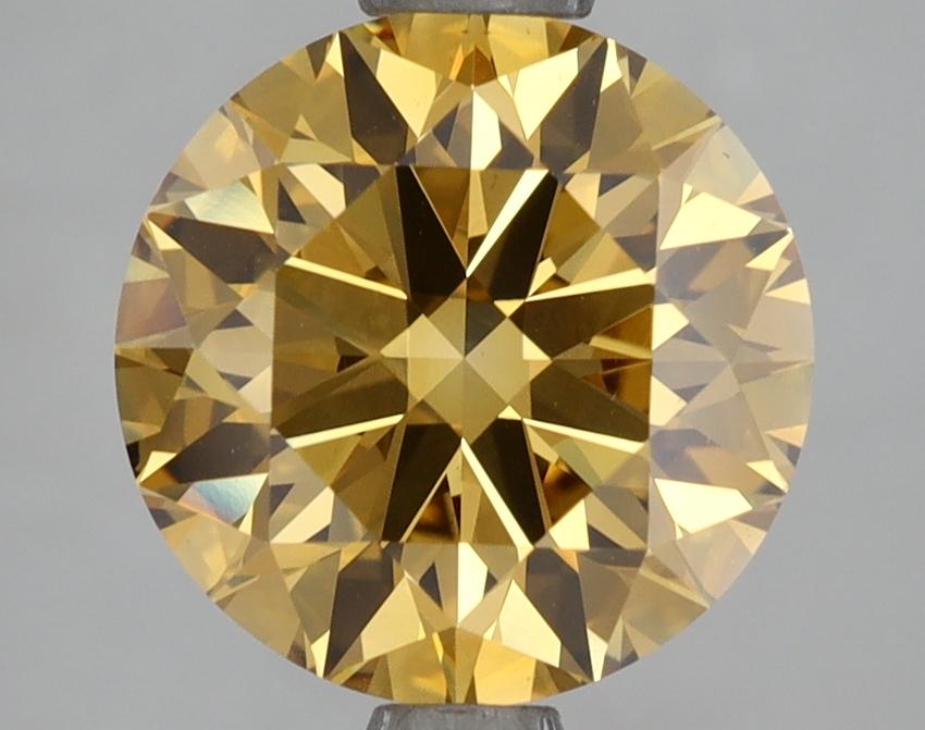 3.07 Ct. Fancy Intense Brownish Yellow Round Lab Grown Diamond