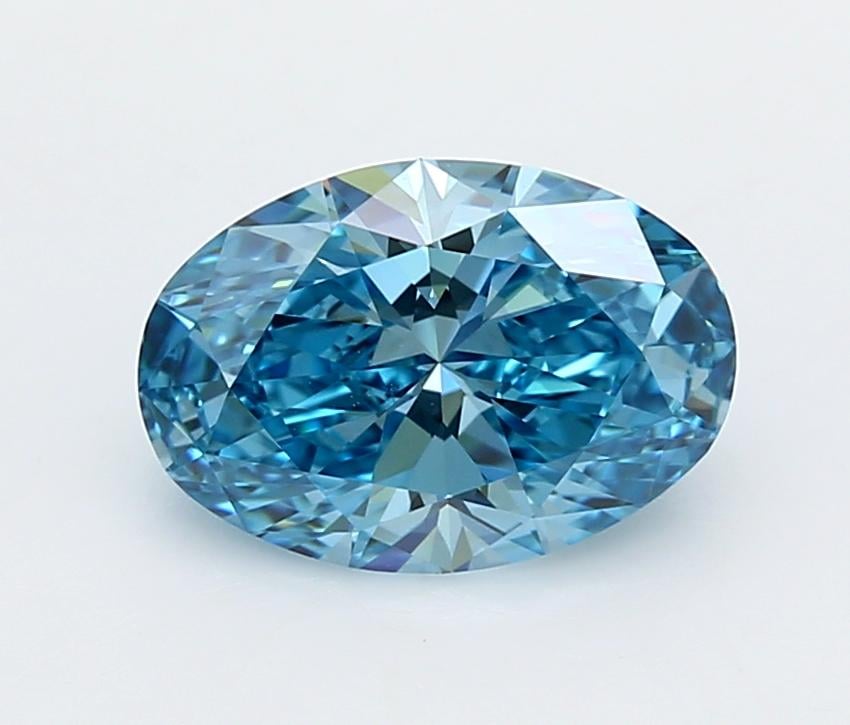 2.03 Ct. Fancy Vivid  Blue Oval Lab Grown Diamond