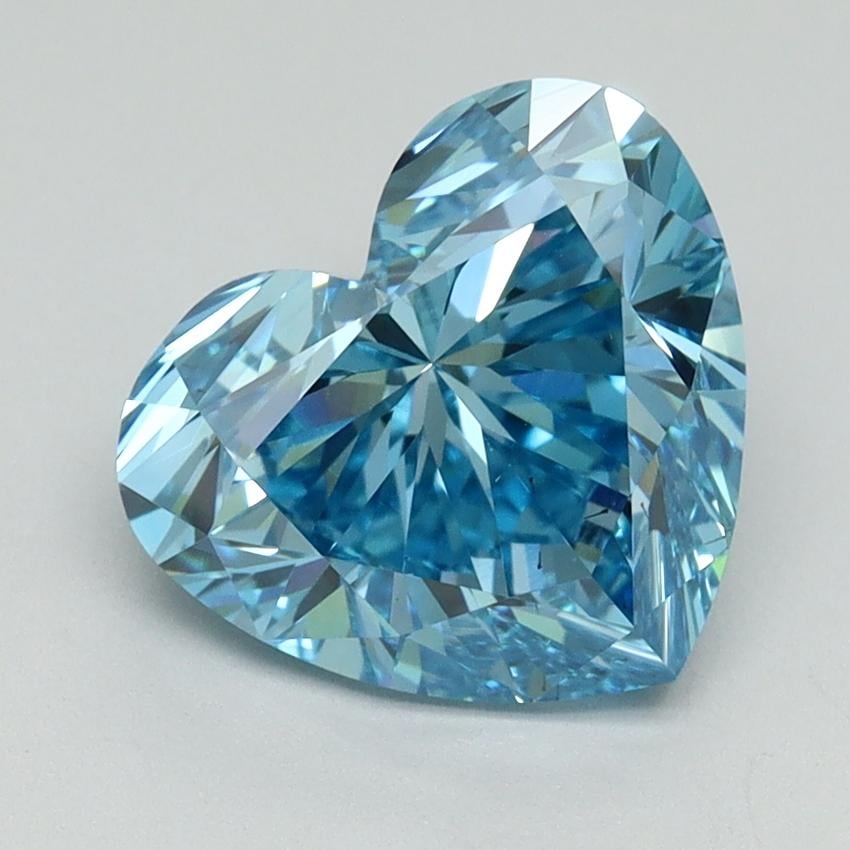 2.76 Ct. Fancy Vivid Blue Heart Lab Grown Diamond