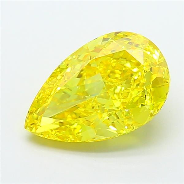 3.71 Ct. Fancy Vivid  Yellow Pear Lab Grown Diamond