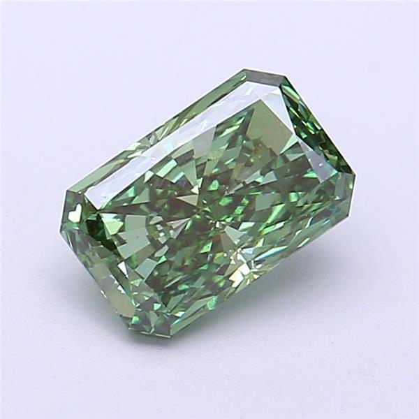 1.55 Ct. Fancy Vivid  Green Radiant Lab Grown Diamond