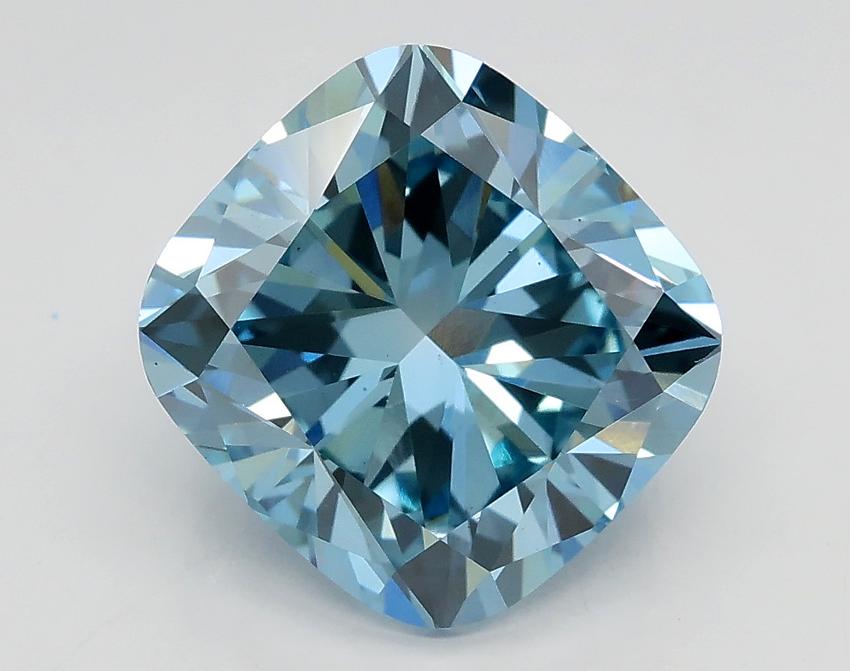 3.21 Ct. Fancy Intense Blue Cushion Lab Grown Diamond
