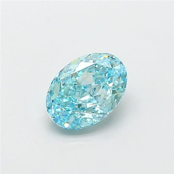 1.00 Ct. Fancy Vivid Greenish Blue Oval Lab Grown Diamond