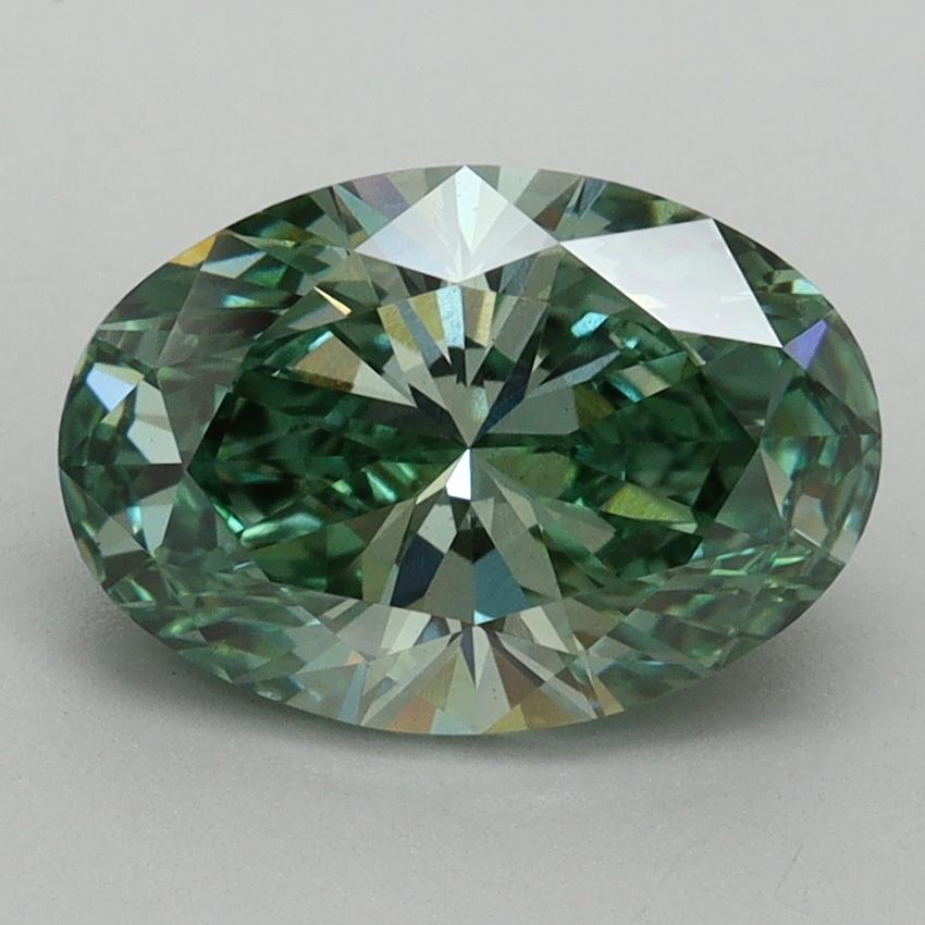 2.10 Ct. Fancy Vivid Pacific Green Oval Lab Grown Diamond