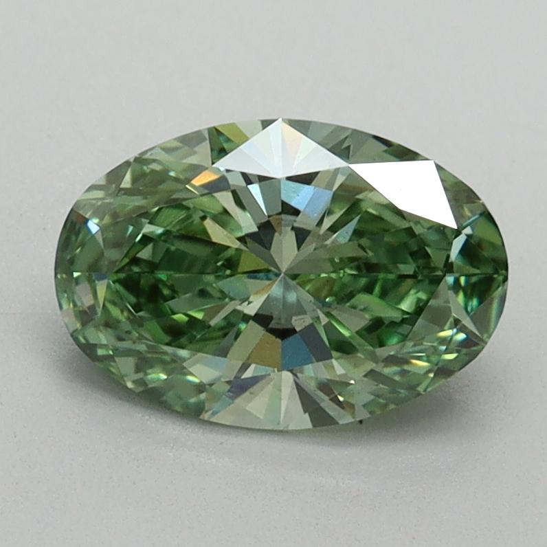 1.19 Ct. Fancy Vivid Green Oval Lab Grown Diamond