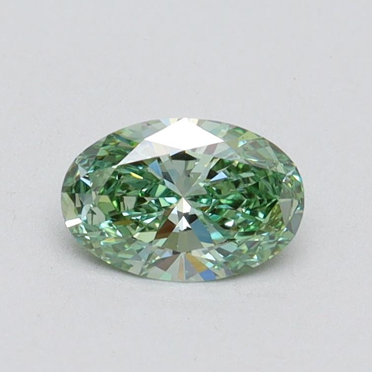 0.5 Ct. Fancy Vivid Green Oval Lab Grown Diamond