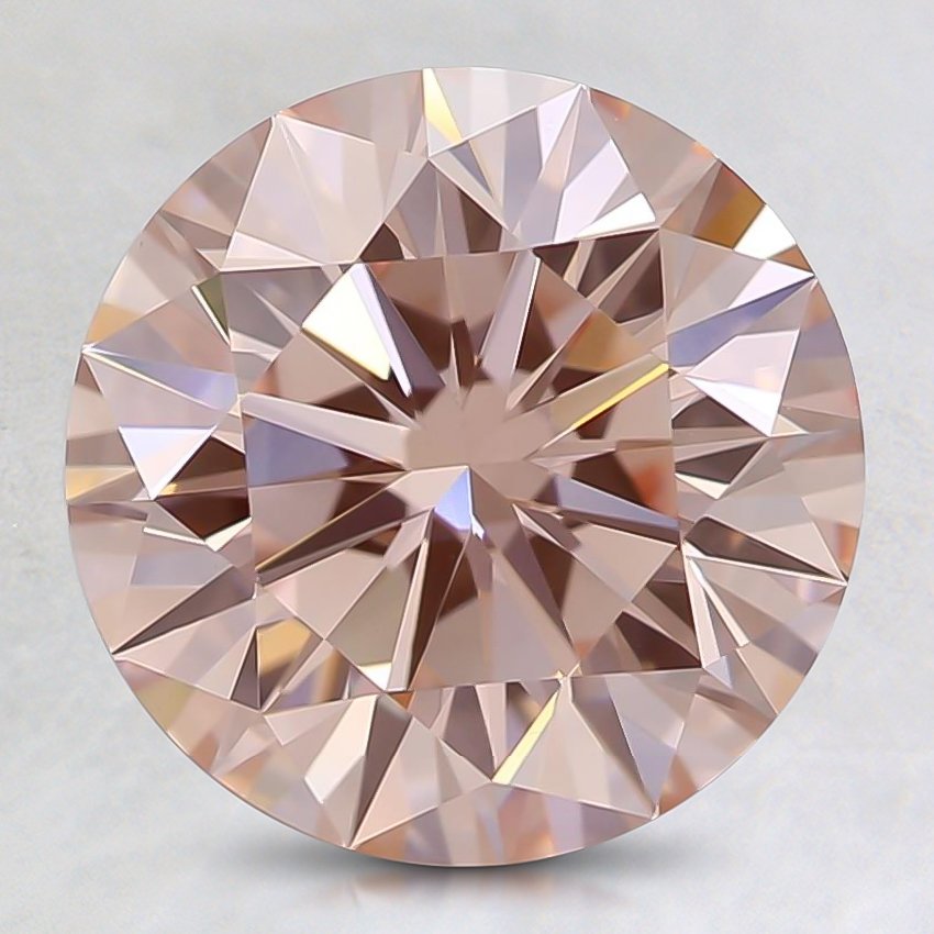 2.53 Ct. Fancy Orangy Pink Round Lab Grown Diamond