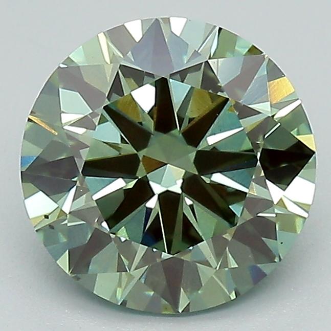 2.03 Ct. Fancy Vivid Green Round Lab Grown Diamond