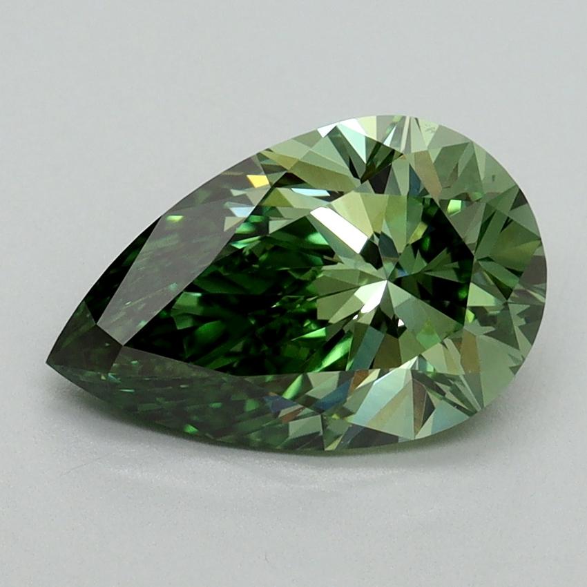 2.14 Ct. Fancy Vivid Green Pear Lab Grown Diamond