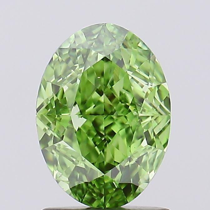 1.50 Ct. Fancy Vivid Green Oval Lab Grown Diamond