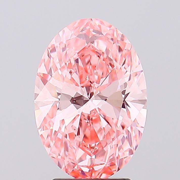 3.07 Ct. Fancy Vivid Pink Oval Lab Grown Diamond