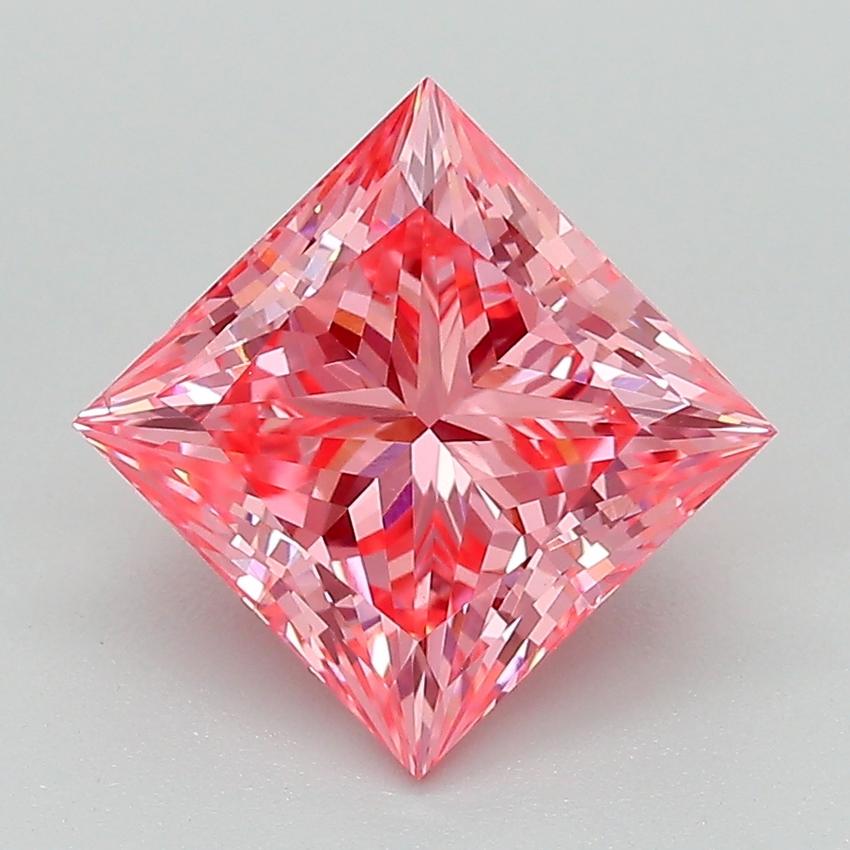 2.60 Ct. Fancy Vivid Pink Princess Lab Grown Diamond