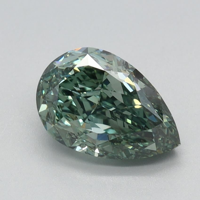 1.51 Ct. Fancy Vivid Green Pear Lab Grown Diamond