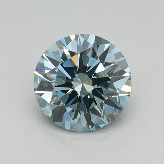 0.45 Ct. Fancy Vivid Blue Green Round Lab Grown Diamond