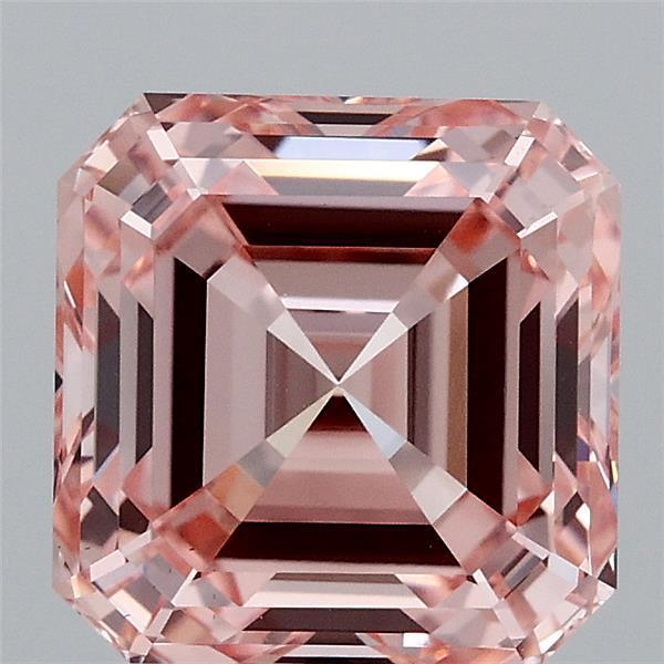 3.02 Ct. Fancy Vivid Pink Asscher Lab Grown Diamond