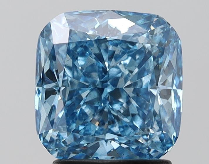 2.34 Ct. Fancy Vivid Blue Cushion Lab Grown Diamond