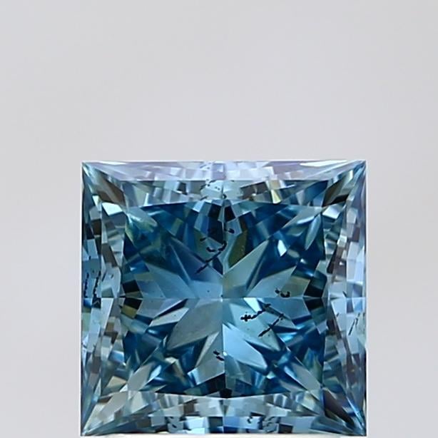 2.07 Ct. Fancy Vivid Blue Princess Lab Grown Diamond