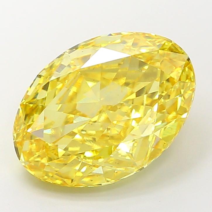 8.14 Ct. Fancy Vivid Yellow Oval Lab Grown Diamond
