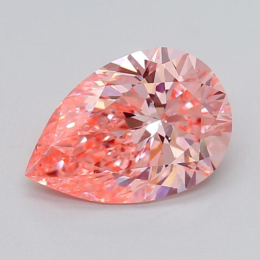 4.06 Ct. Fancy Vivid  Pink Pear Lab Grown Diamond