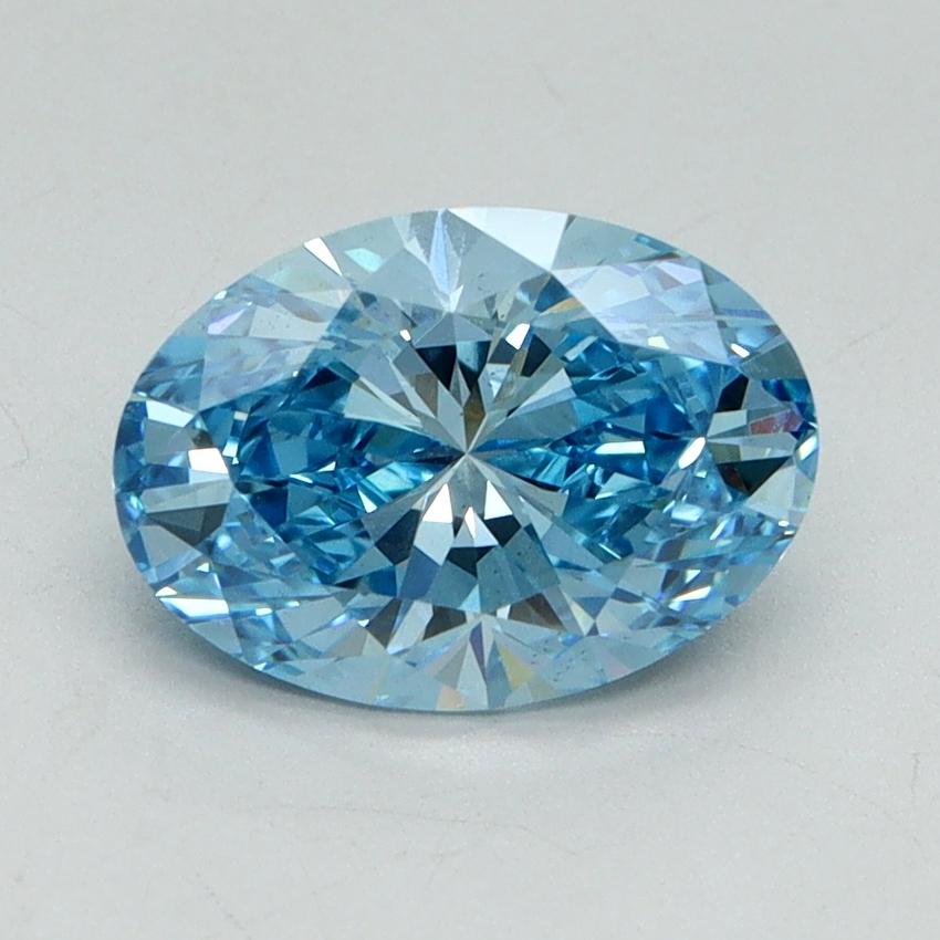 1.68 Ct. Fancy Vivid Blue Oval Lab Grown Diamond