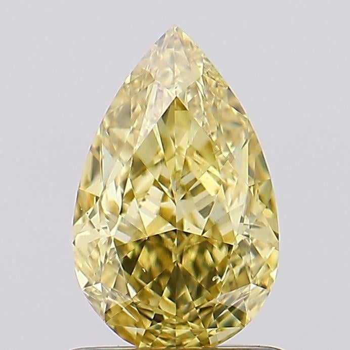 1.14 Ct. Fancy Vivid  Yellow Pear Lab Grown Diamond