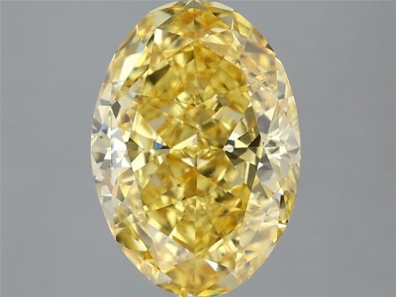 3.52 Ct. Fancy Vivid Yellow Oval Lab Grown Diamond