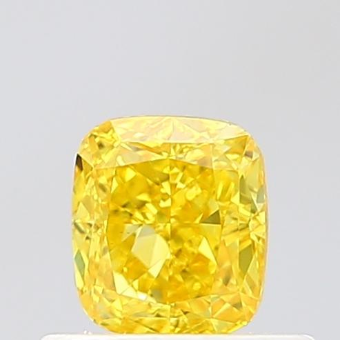 0.55 Ct. Fancy Vivid Yellow Cushion Lab Grown Diamond