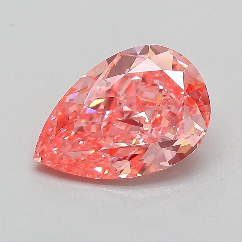 3.04 Ct. Fancy Vivid  Pink Pear Lab Grown Diamond