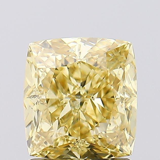 1.69 Ct. Fancy Intense Yellow Cushion Lab Grown Diamond
