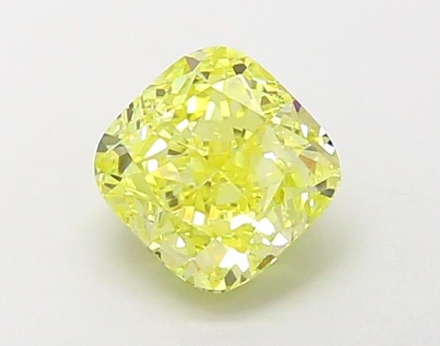 1.11 Ct. Fancy Vivid Yellow Cushion Lab Grown Diamond