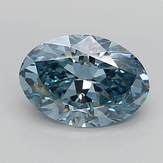 2.19 Ct. Fancy Vivid  Blue Oval Lab Grown Diamond