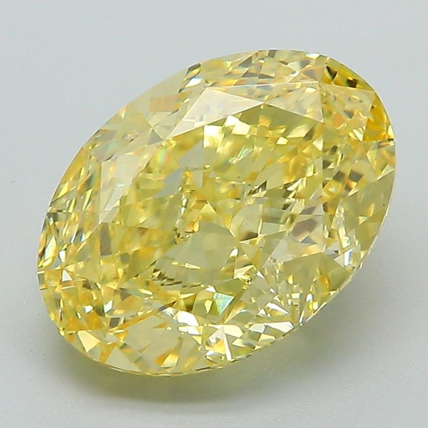 4.33 Ct. Fancy Vivid Yellow Oval Lab Grown Diamond