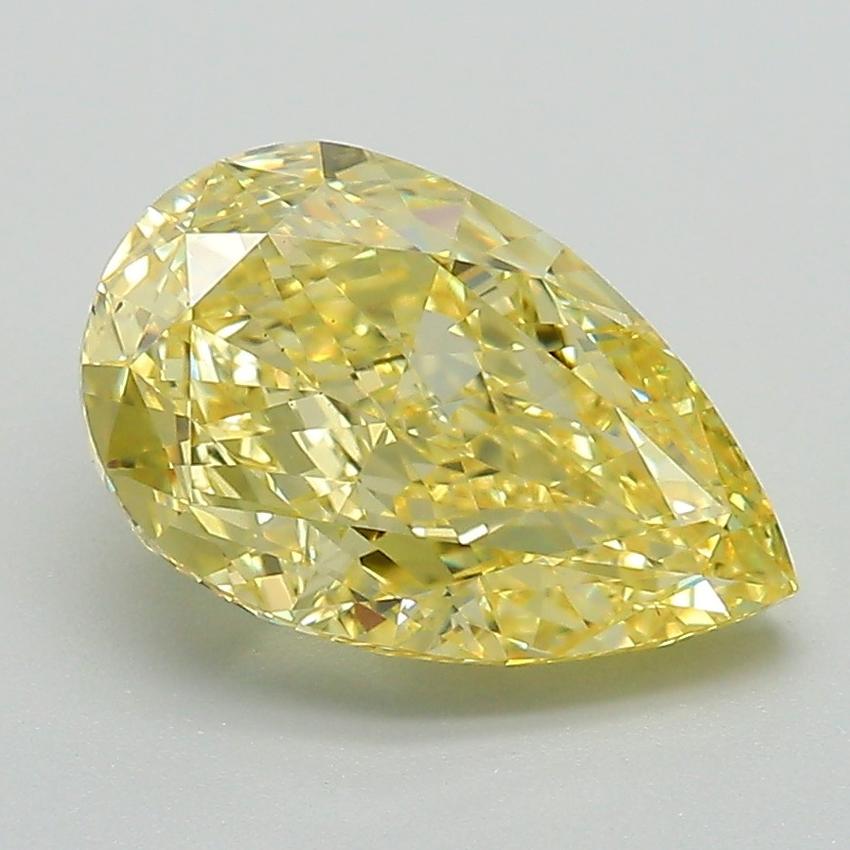 2.54 Ct. Fancy Intense Yellow Pear Lab Grown Diamond
