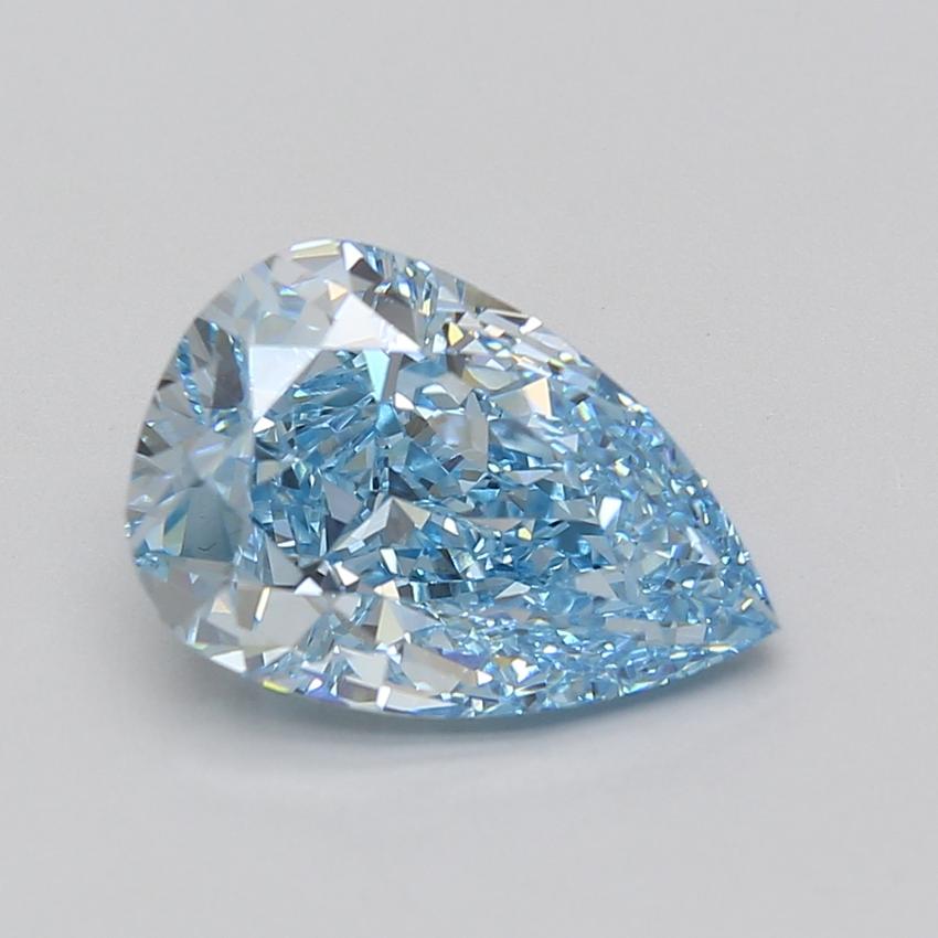 4.04 Ct. Fancy Vivid Blue Pear Lab Grown Diamond