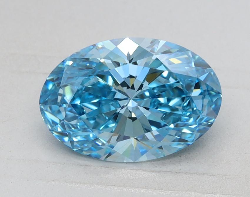 1.06 Ct. Fancy Vivid Blue Oval Lab Grown Diamond