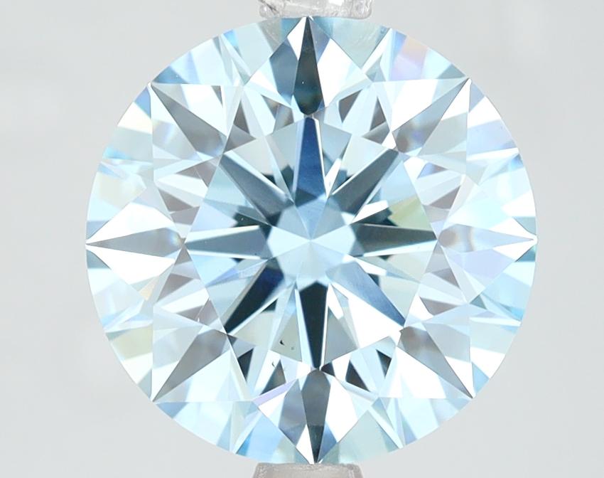 3.59 Ct. Fancy Vivid  Blue Round Lab Grown Diamond