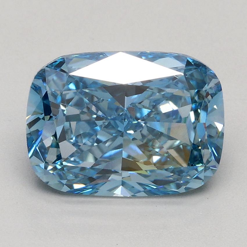 2.09 Ct. Fancy Vivid Blue Cushion Lab Grown Diamond