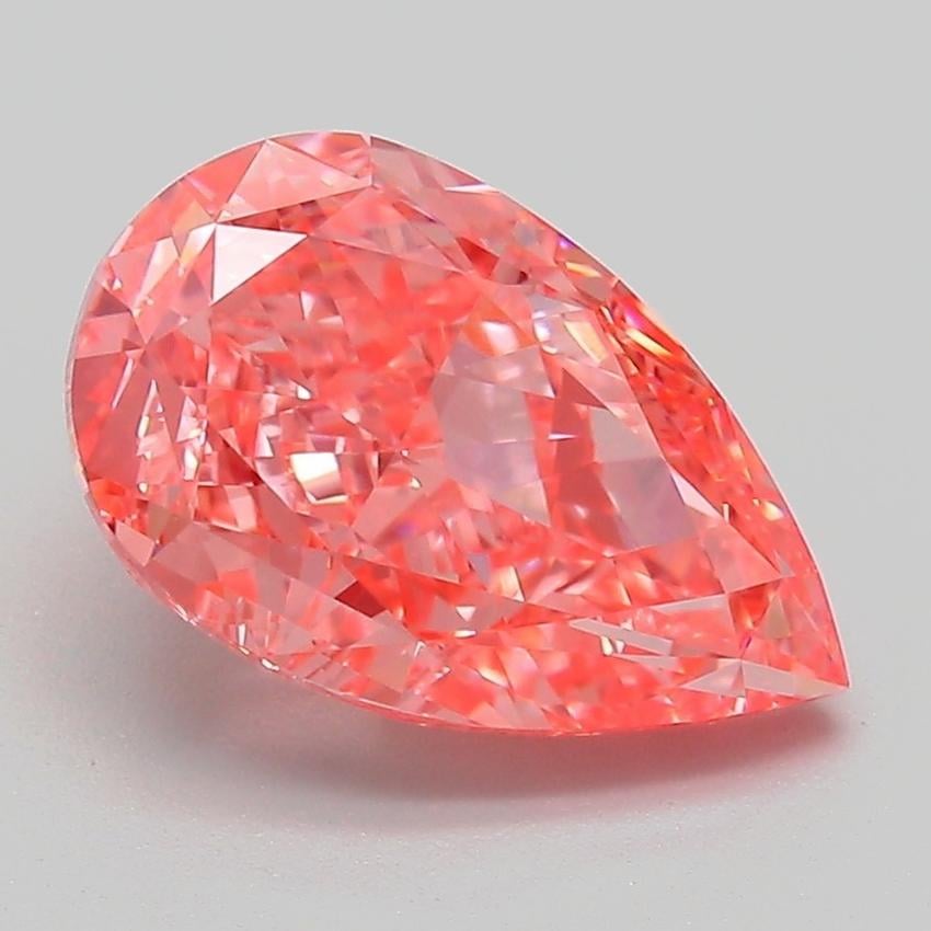 3.13 Ct. Fancy Vivid Pink Pear Lab Grown Diamond