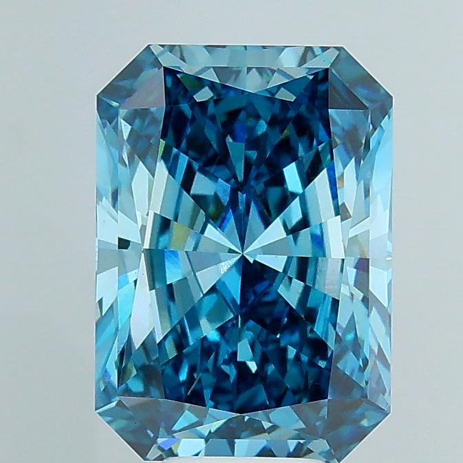8.08 Ct. Fancy Vivid Blue Radiant Lab Grown Diamond