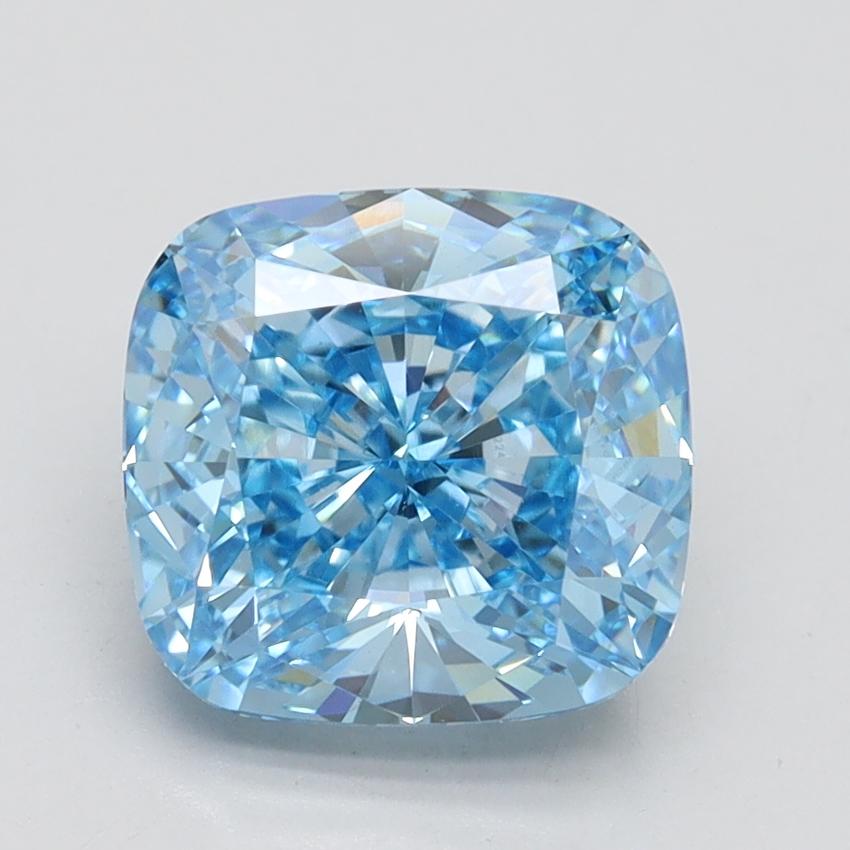 2.69 Ct. Fancy Vivid Blue Cushion Lab Grown Diamond